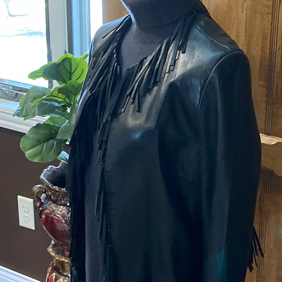 Leather fringed jacket. EUC - Picture 2 of 14